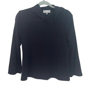 Diana Slavin Womens Sweater Size XXS Black Knit Mock Neck Long Sleeve Casual